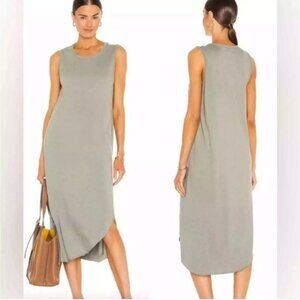 Frank and Eileen Dress Easy Side Slit Midi Tank Sage Sleeveless Tee Lab Sz S NEW